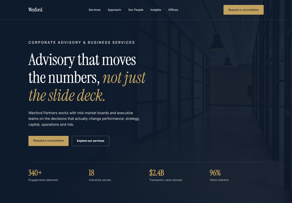Wexford Partners website built by StoryNova